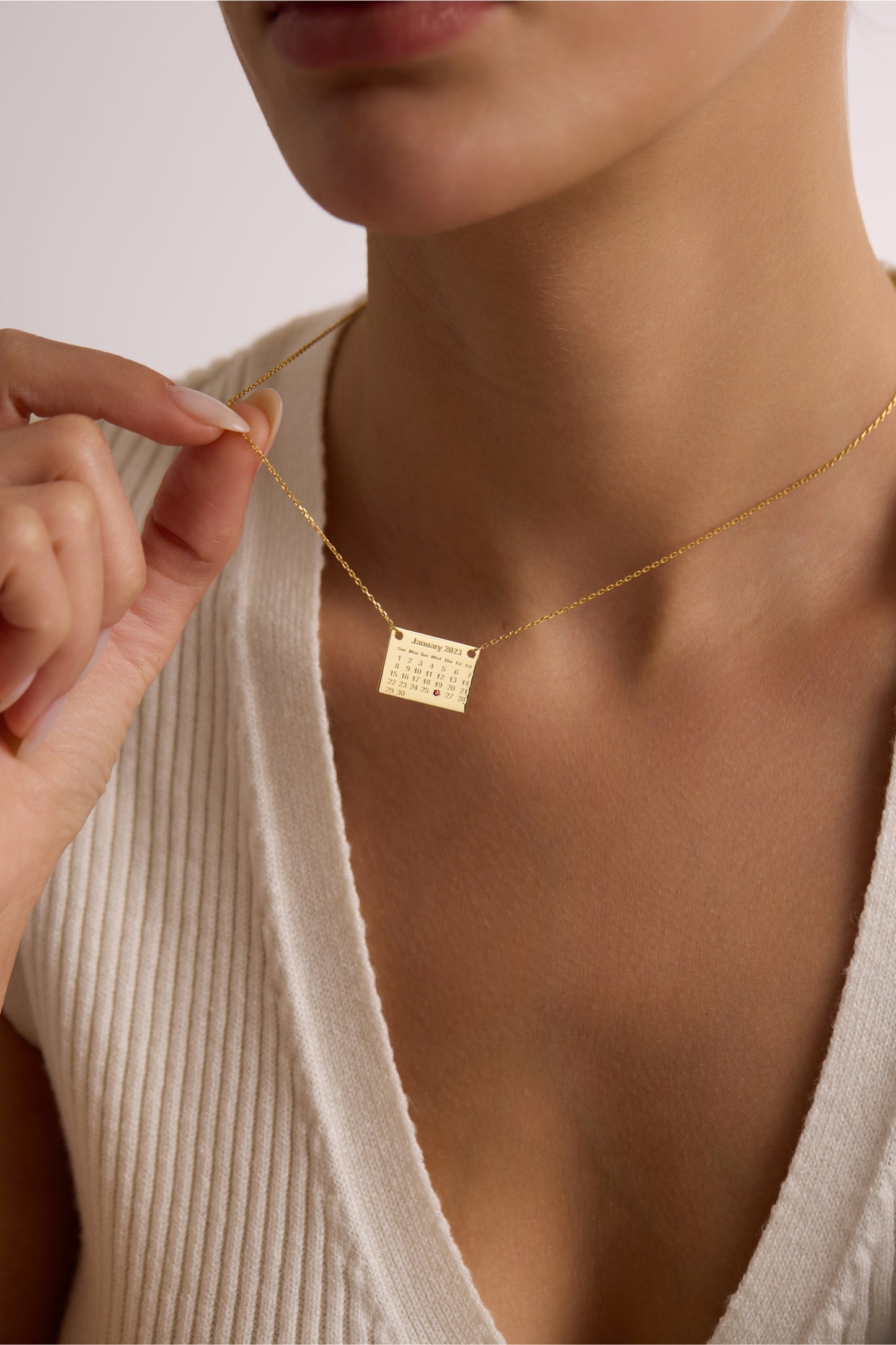 Calender Birthstone Necklace
