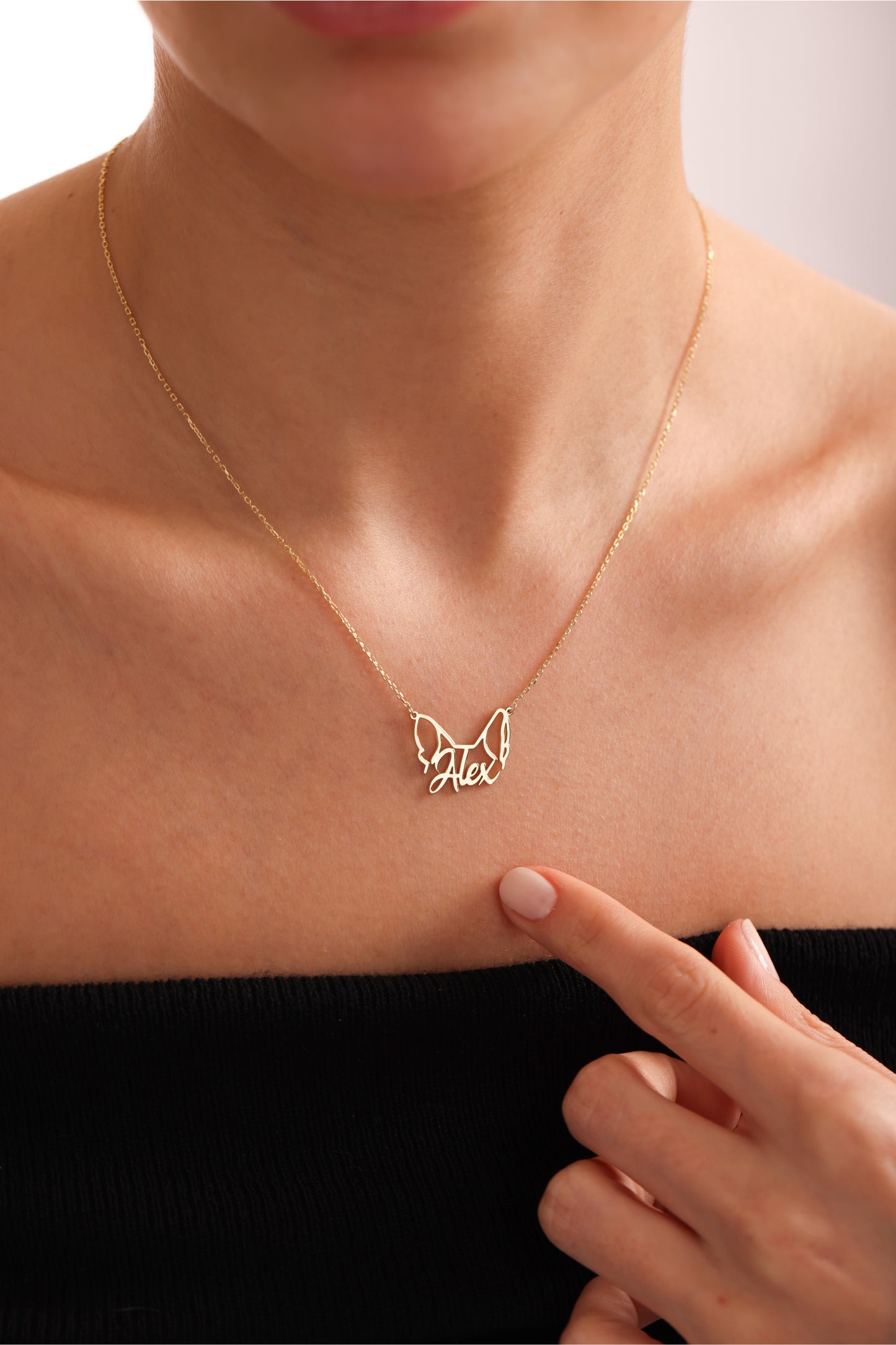 Dog Ear Name Necklace