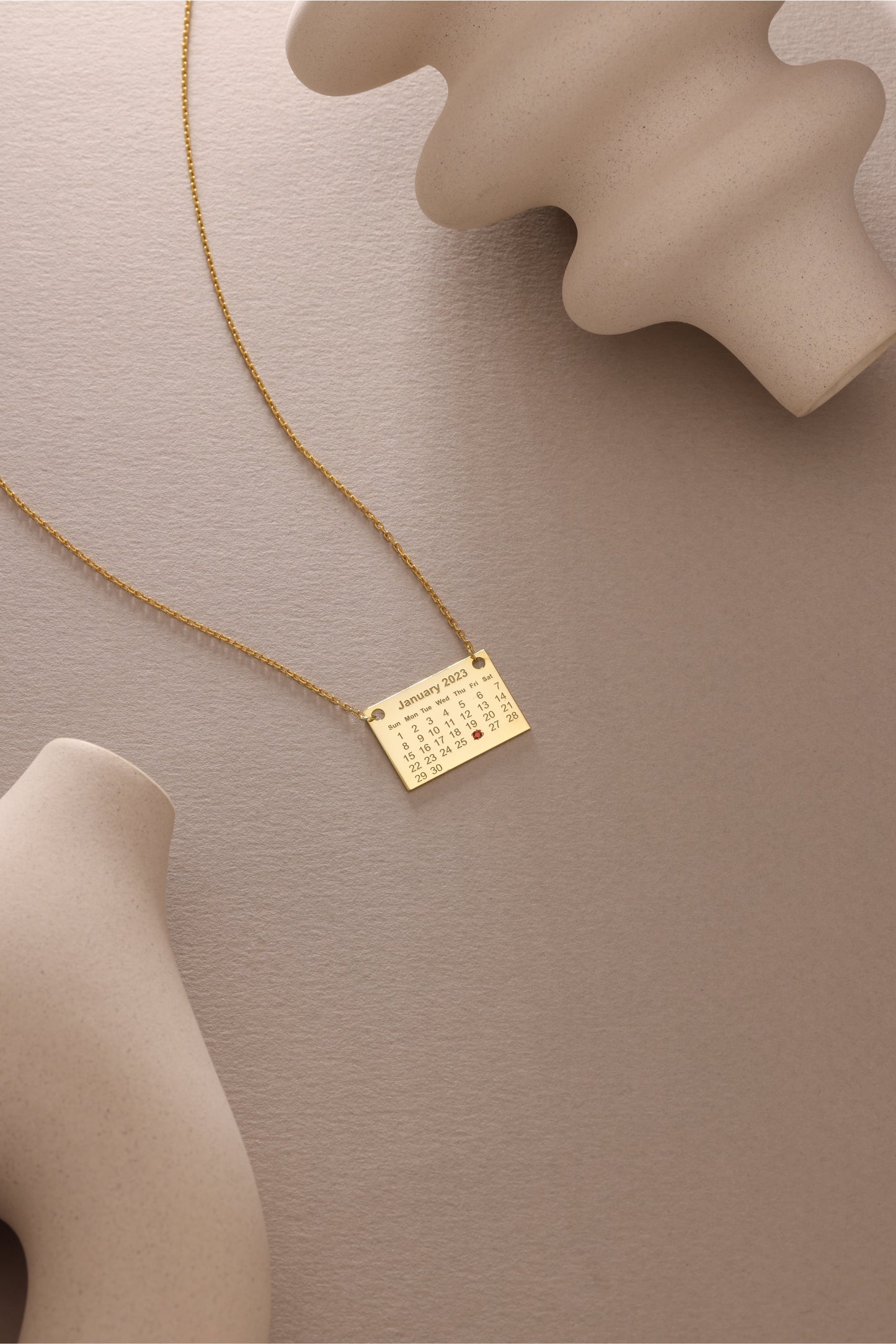 Calender Birthstone Necklace