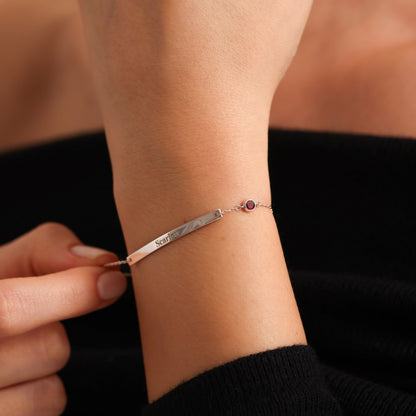 Dainty Name Birthstone Bracelet