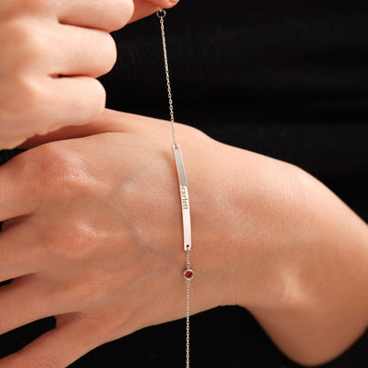 Dainty Name Birthstone Bracelet