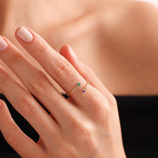 Duo Birthstone Ring