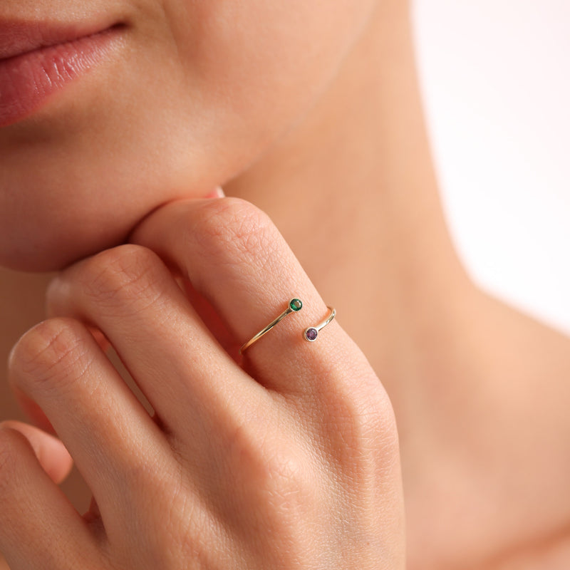 Double Birthstone Ring