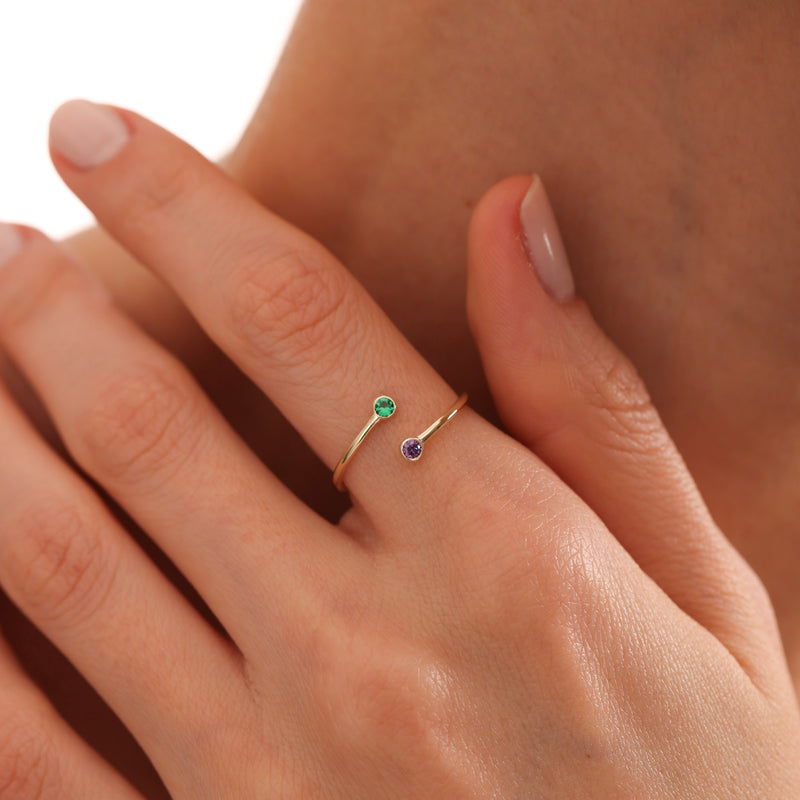 Double Birthstone Ring