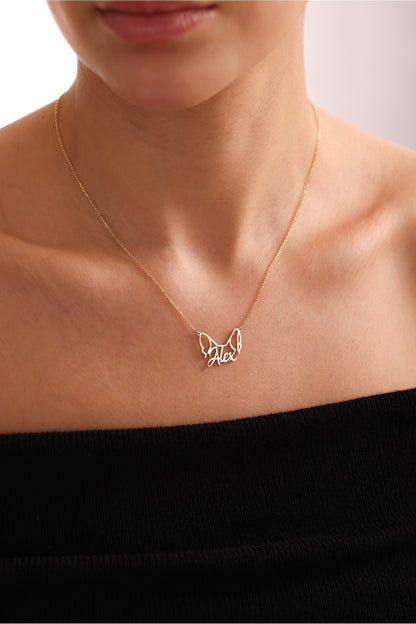 Dog Ear Name Necklace