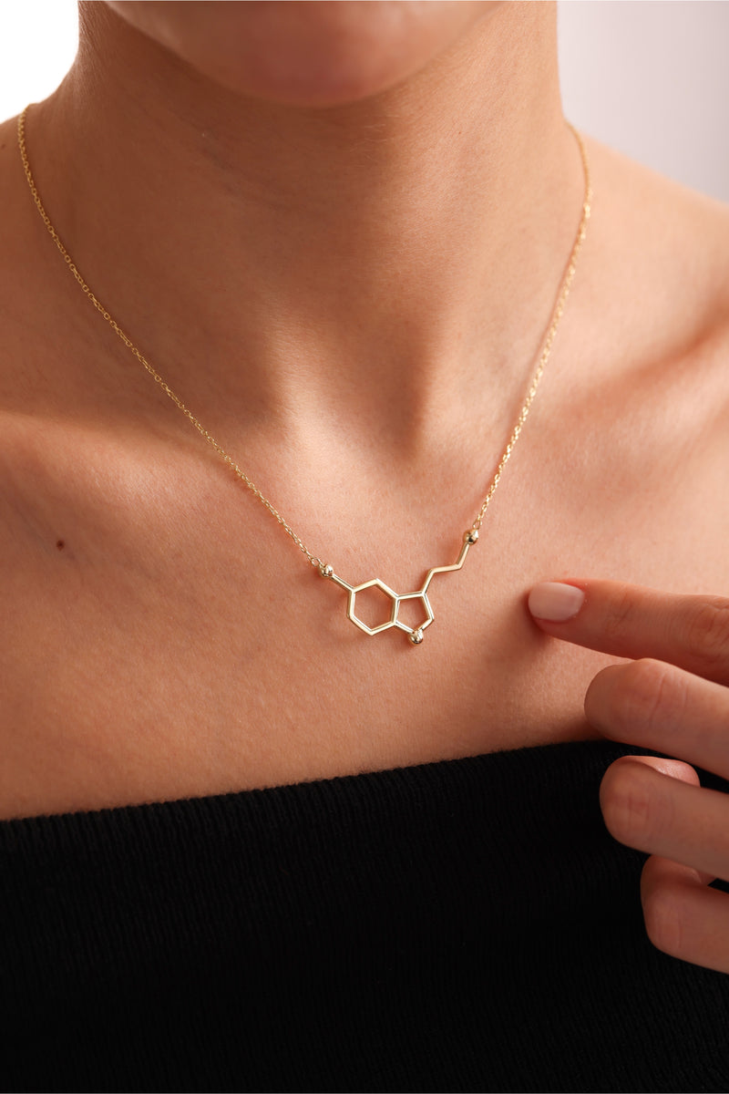 Serotonin Molecule Necklace