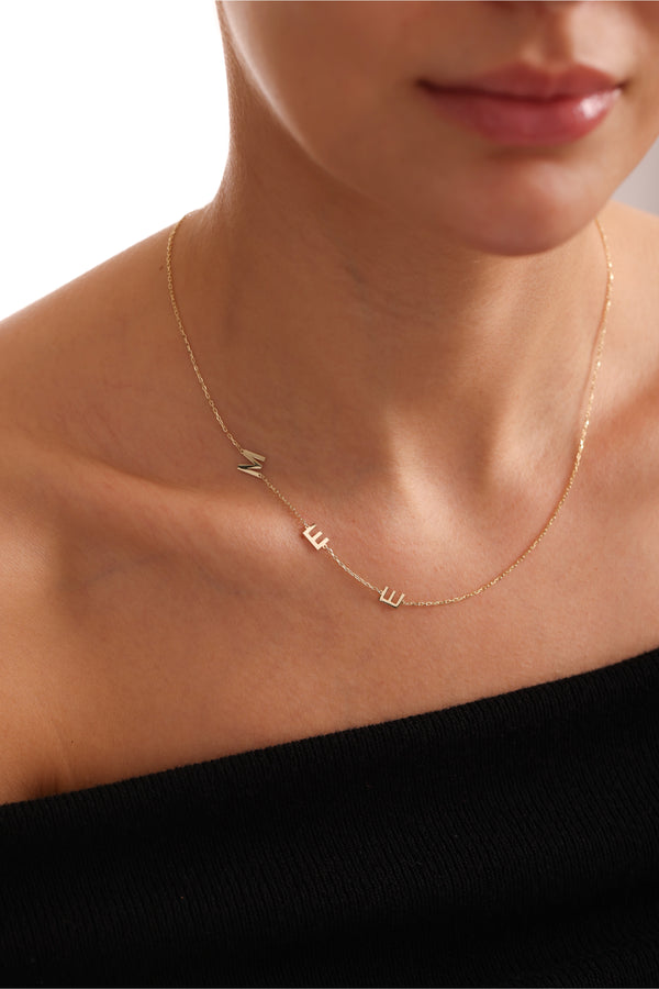 Sideways Initial Necklace