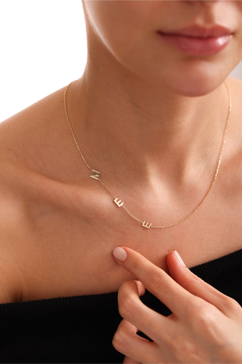 Sideways Initial Necklace