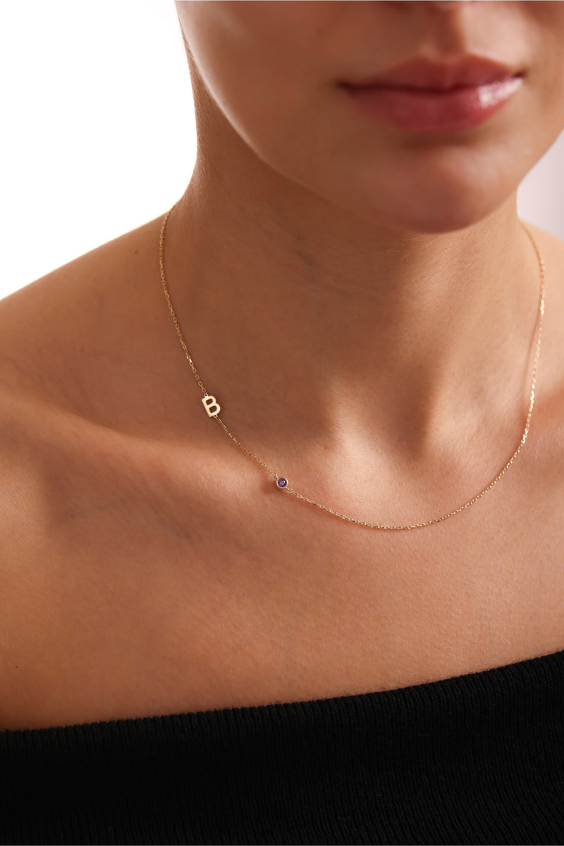 Sideways Initial Necklace