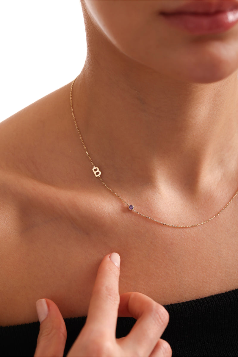 Sideways Initial Necklace