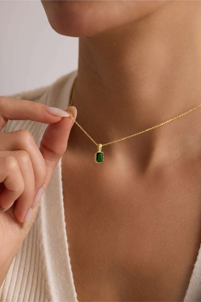 New Emerald Birthstone Necklace