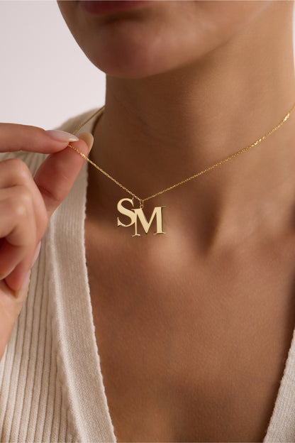 Couples Initial Necklace
