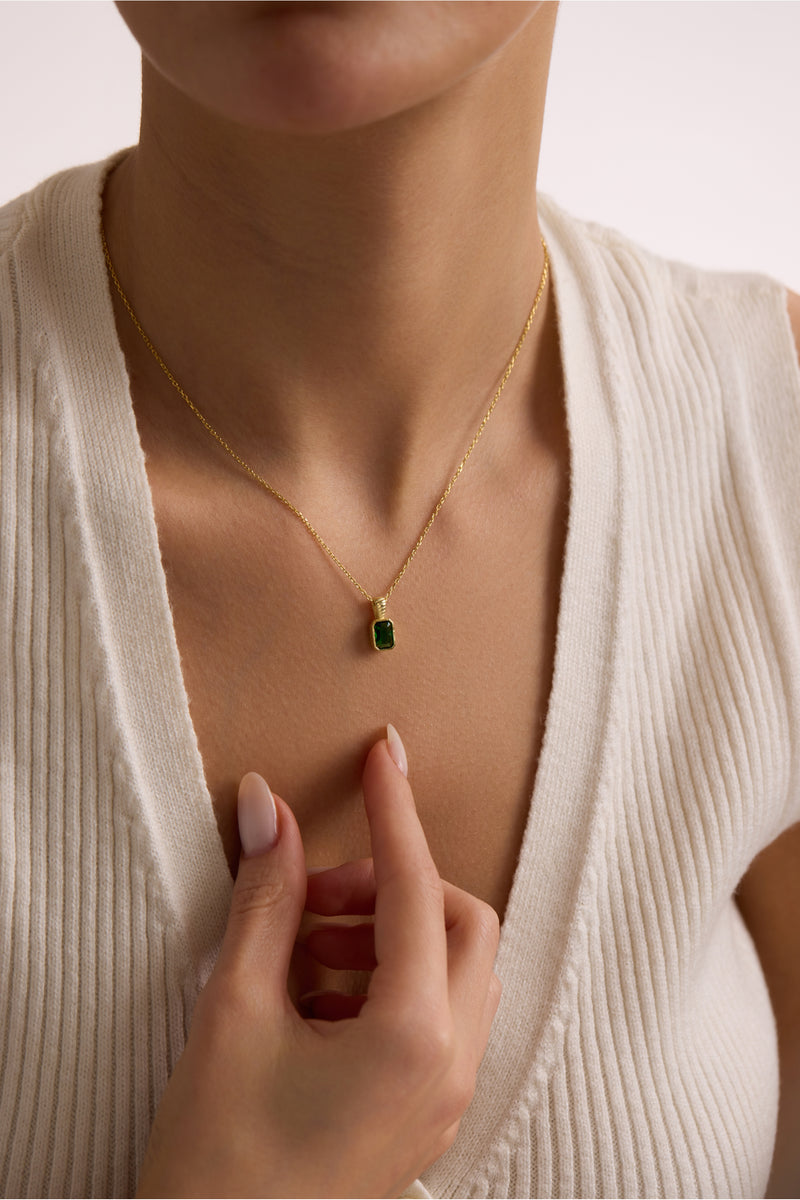 New Emerald Birthstone Necklace