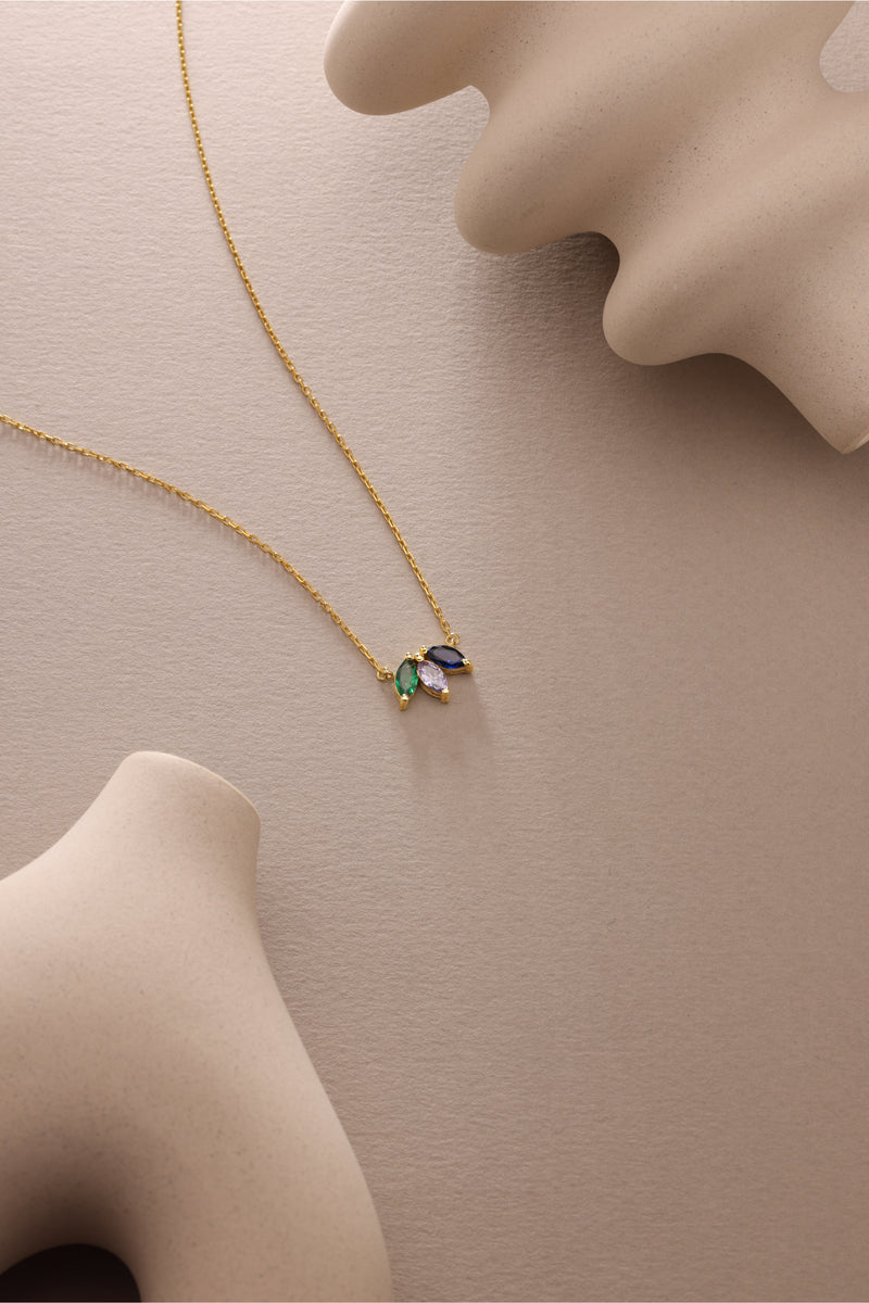 Dainty Family Birthstone  Necklace