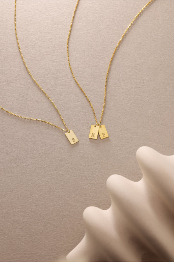 Tag Initial Necklace