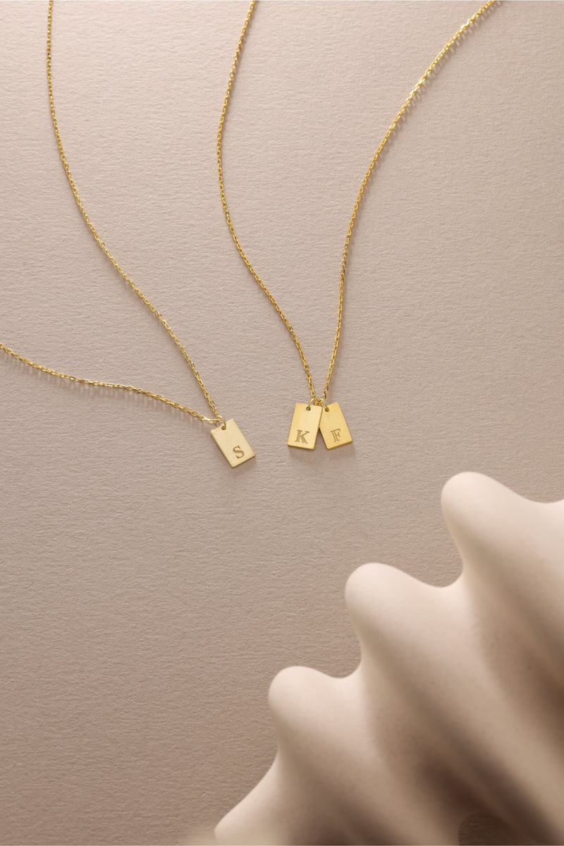 Tag Initial Necklace