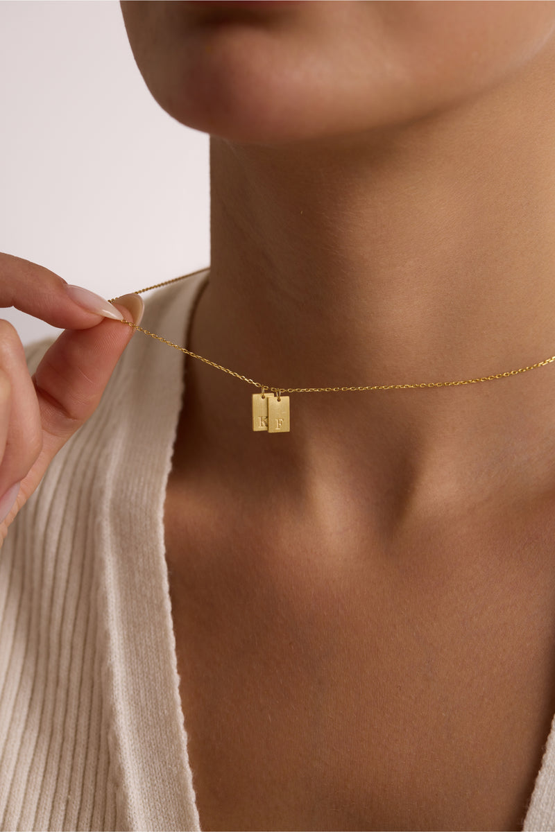 Tag Initial Necklace