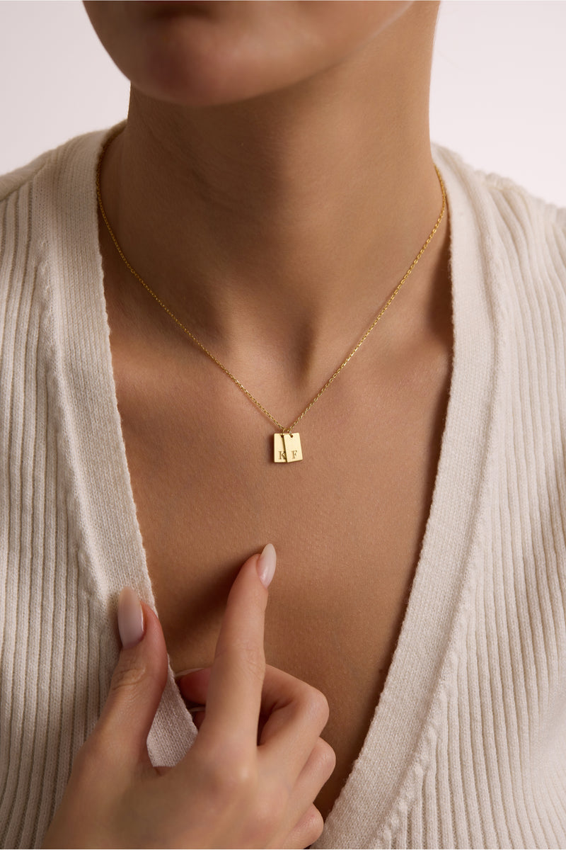 Tag Initial Necklace