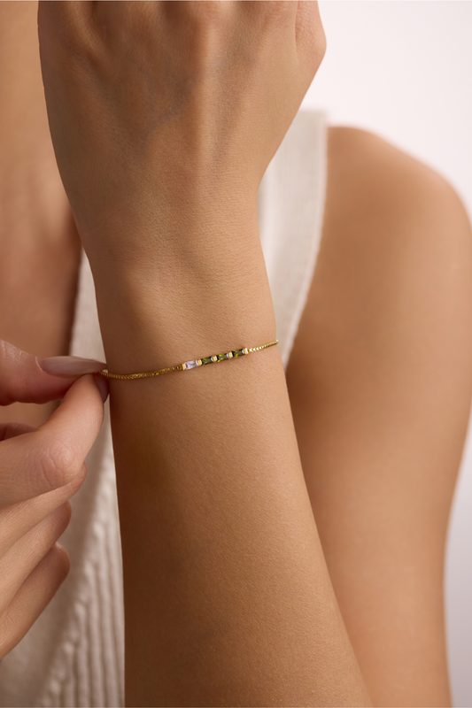 Family Baguette Birthstone Bracelet