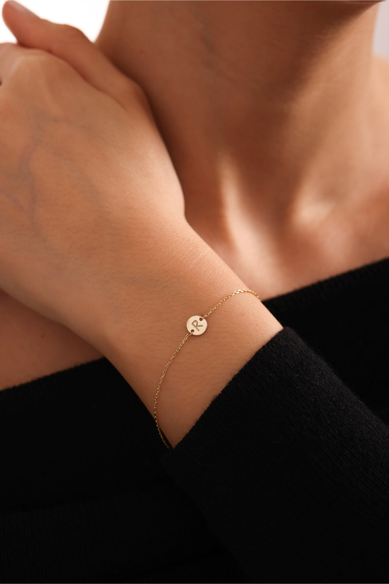 Initial Disc Bracelet