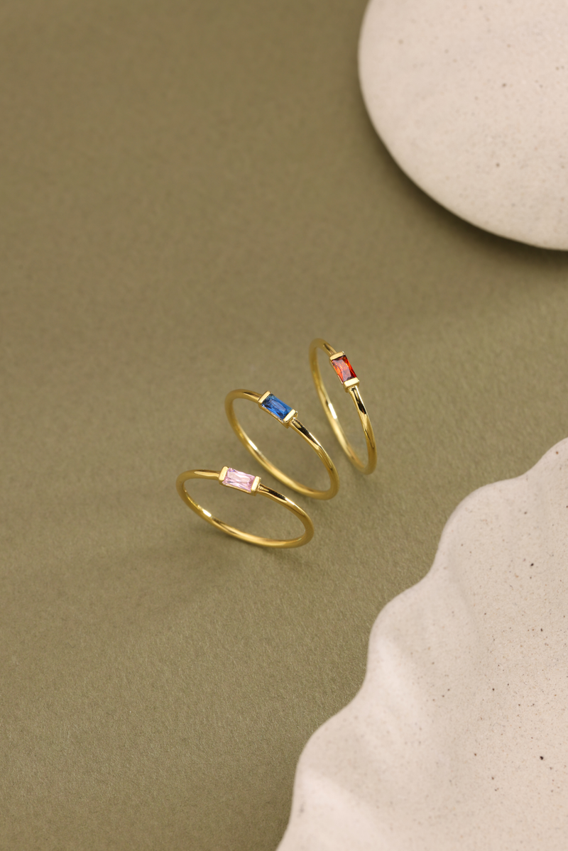 Baguette Birthstone Ring